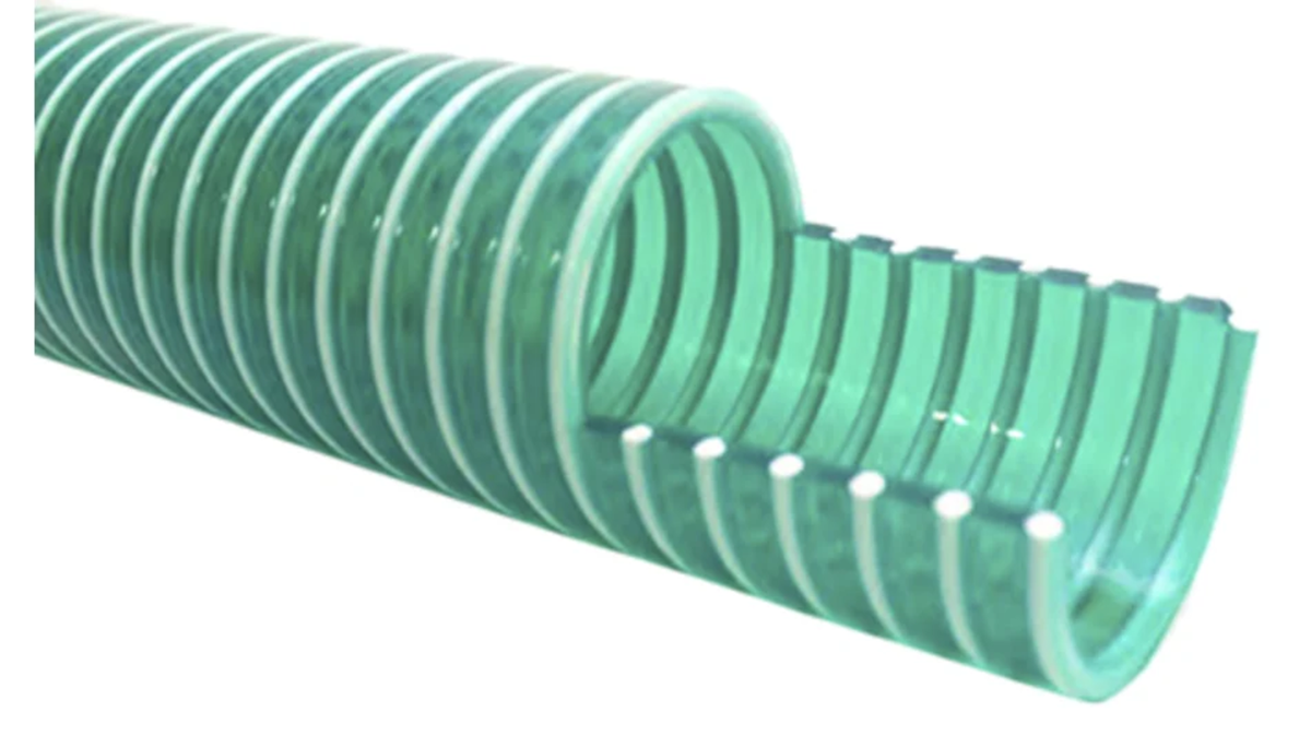 TieDex UK Polyvinyl Chloride, Flexible Tubing, 51.6 mm ID, 59.8 mm OD, Green, 30 m