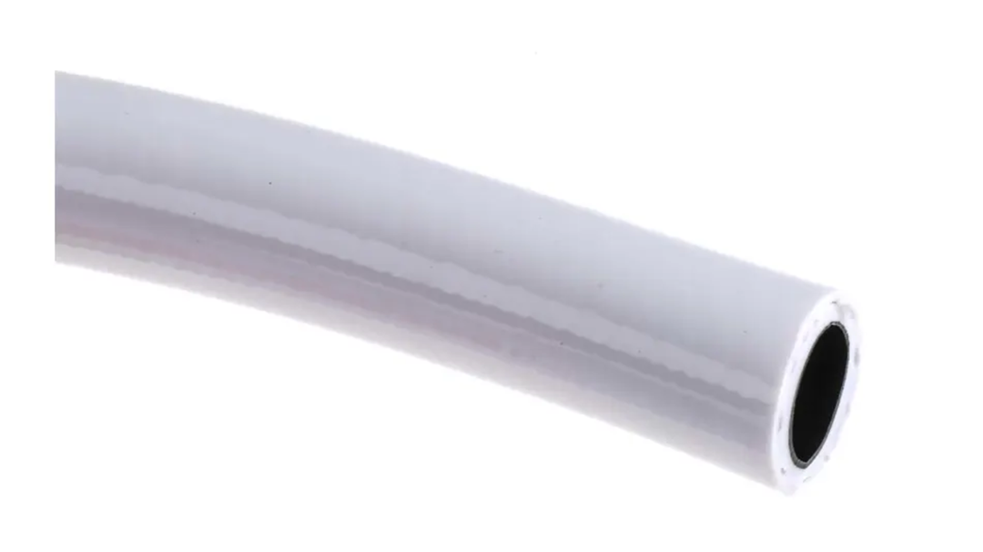 TieDex UK Polyvinyl Chloride, Flexible Tubing, 12.5 mm ID, 19 mm OD, White, 30 m