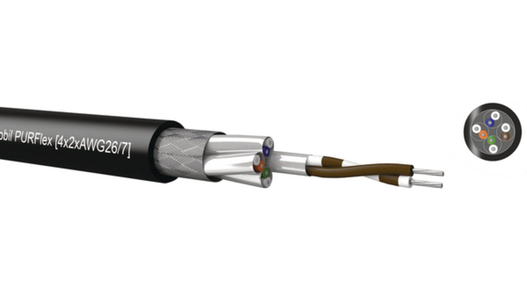 TieDex UK Cat7 Cable, 100 m, Shielded Screened, Black Polyurethane