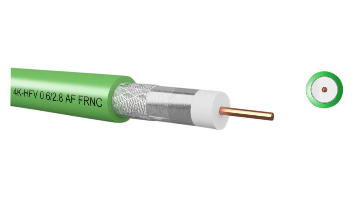 TieDex UK, 100 m Cable 75 Ω, Green, Unterminated