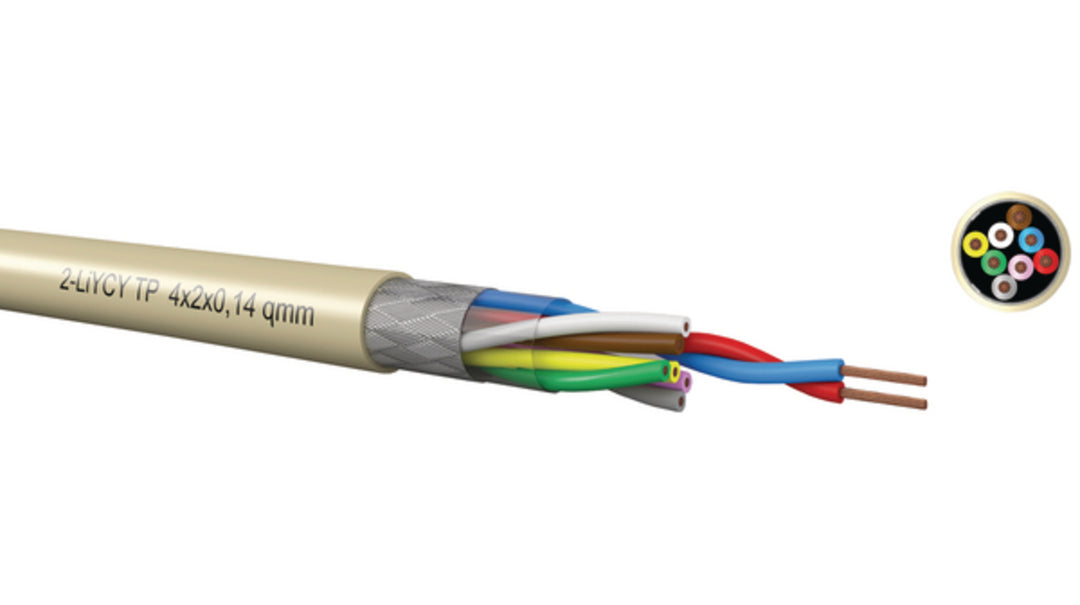 TieDex UK 2 LIFYCY TP Series Multi-Core Industrial Cable 8 Pairs 0.14 mm² 26 m Grey Sheath Polyvinyl Chloride