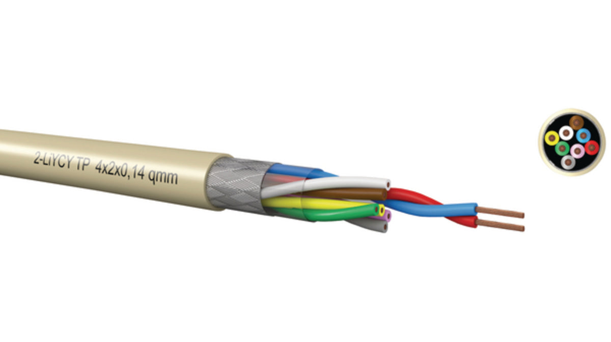 TieDex UK 2 LIFYCY TP Series Multi-Core Industrial Cable 8 Pairs 0.14 mm² 26 m Grey Sheath Polyvinyl Chloride