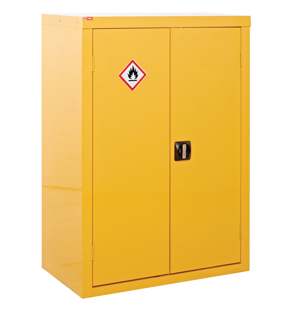 TieDex UK Yellow Steel Lockable 2 Door Hazardous Substance Cabinet, 1.2 m x 900mm x 460 mm