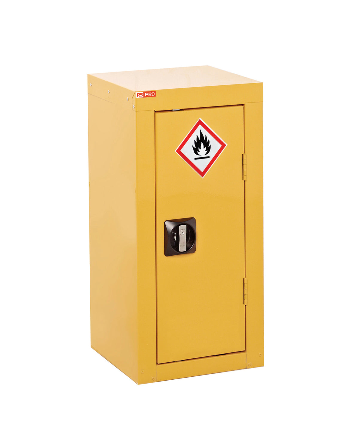 TieDex UK Yellow Steel Lockable 1 Door Hazardous Substance Cabinet, 700 mm x 350mm x 300 mm
