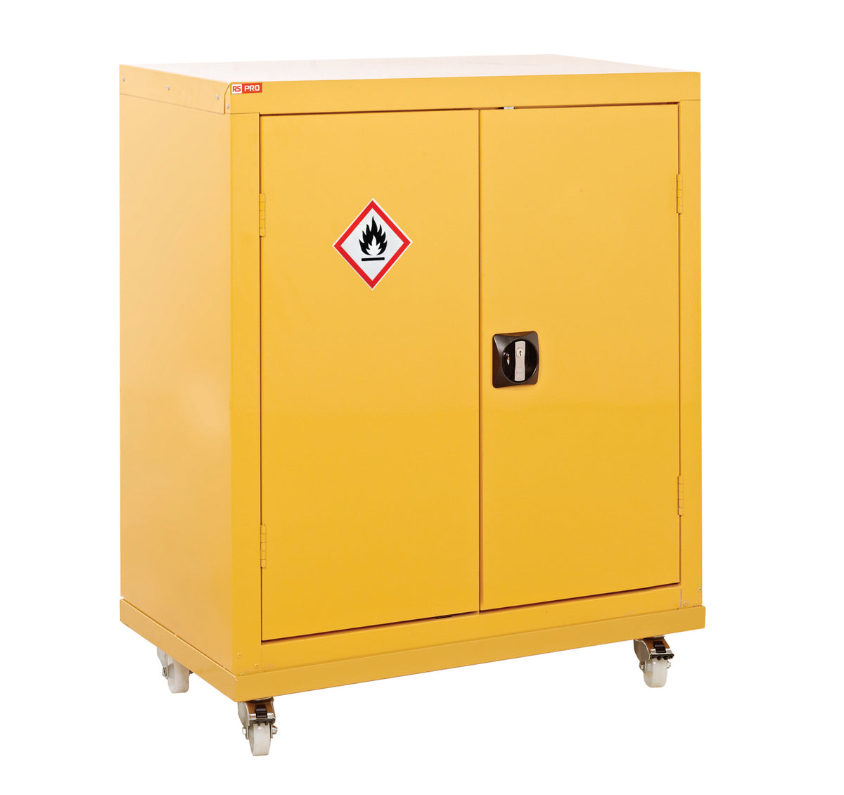 TieDex UK Yellow Steel Lockable 2 Door Hazardous Substance Cabinet, 1.04 m x 900mm x 460 mm