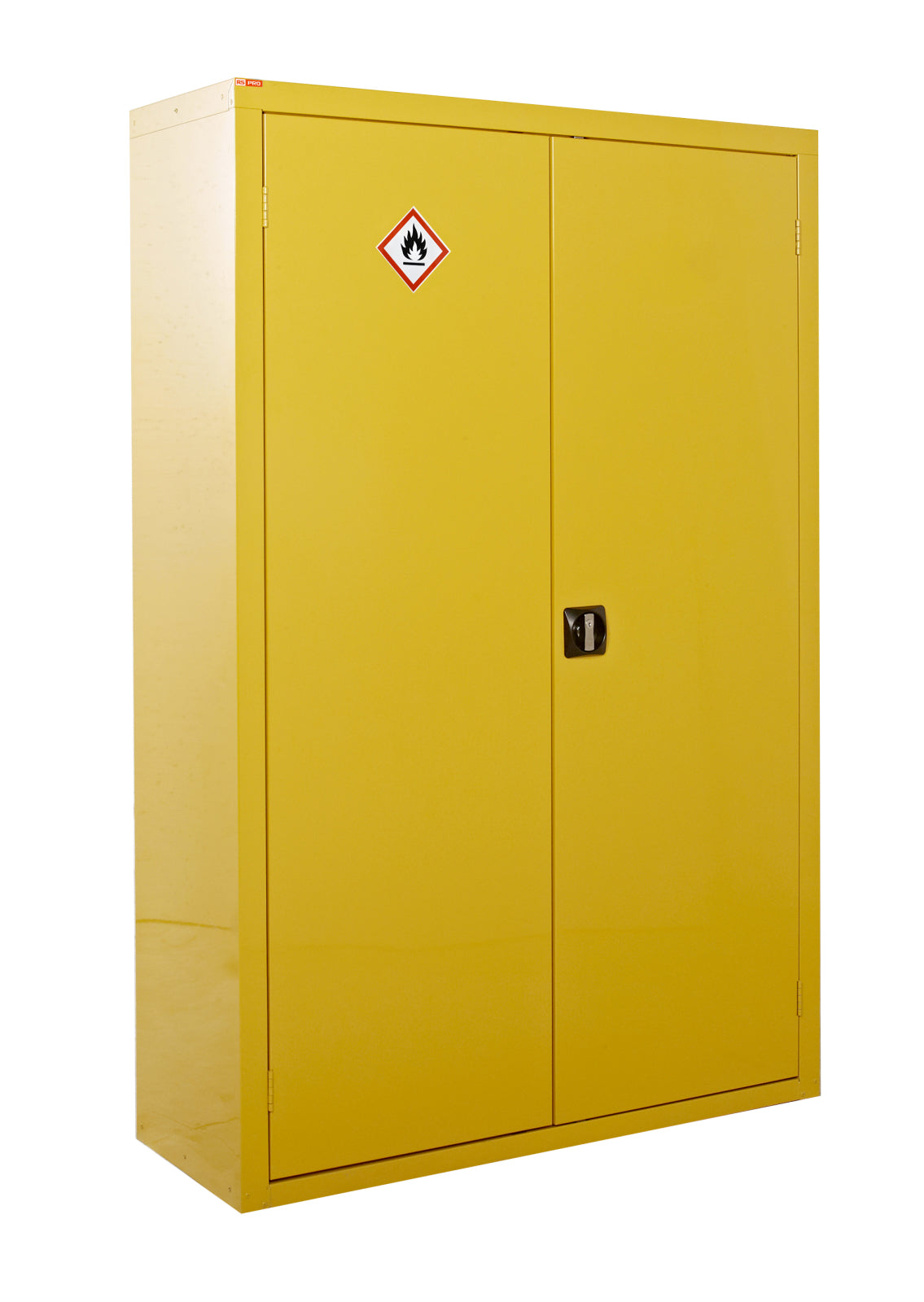 TieDex UK Yellow Steel Lockable 2 Door Hazardous Substance Cabinet, 1.8 m x 1.2m x 460 mm