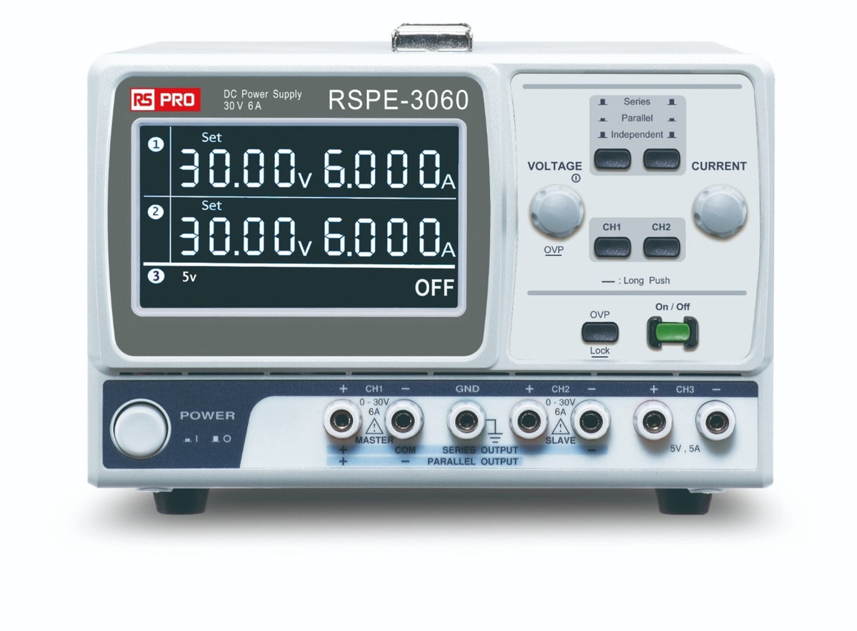 TieDex UK Analogue Bench Power Supply, 3-Output 0 V ac to 30V ac, 385 W, 6 A Max, RSCAL