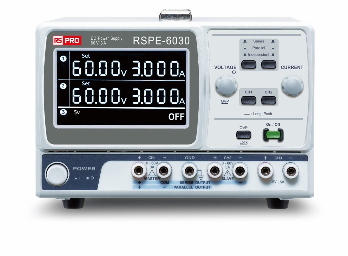 TieDex UK Analogue Bench Power Supply, 3-Output 0 V ac to 60V, 385 W, 3 A Max