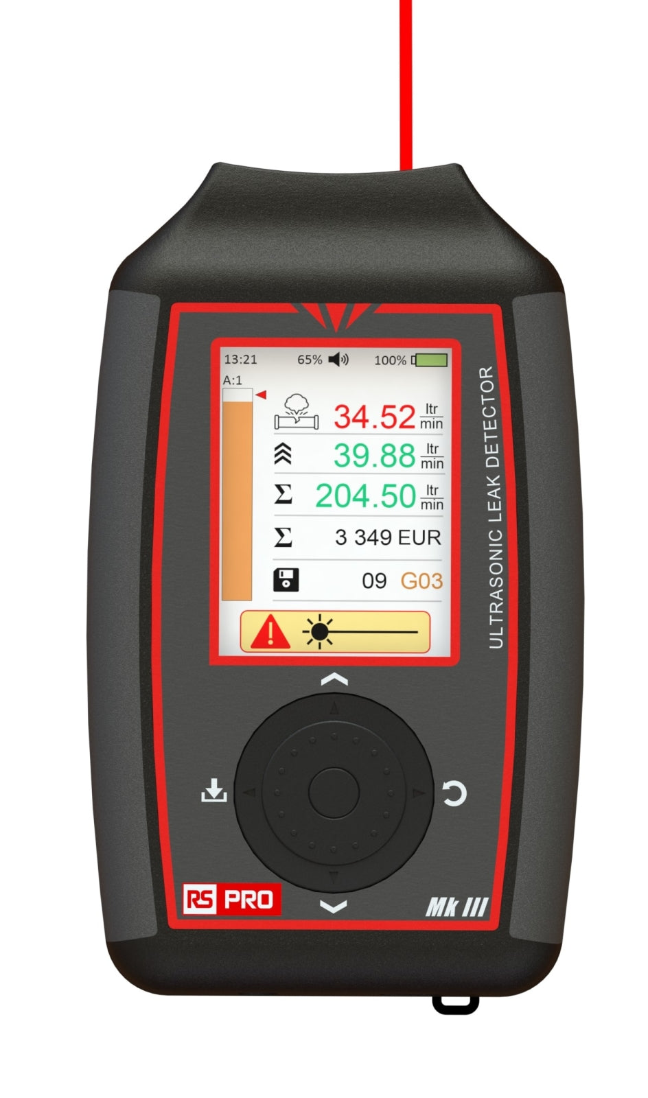TieDex UK Ultrasonic Leak Detector TFT Display, 2.8 in Display