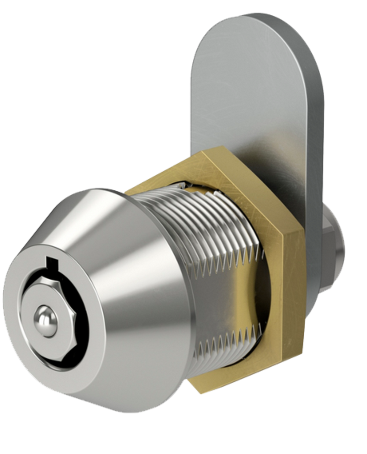 TieDex UK Grey Brass Camlock 19.1 x 15 mm, Key Unlock