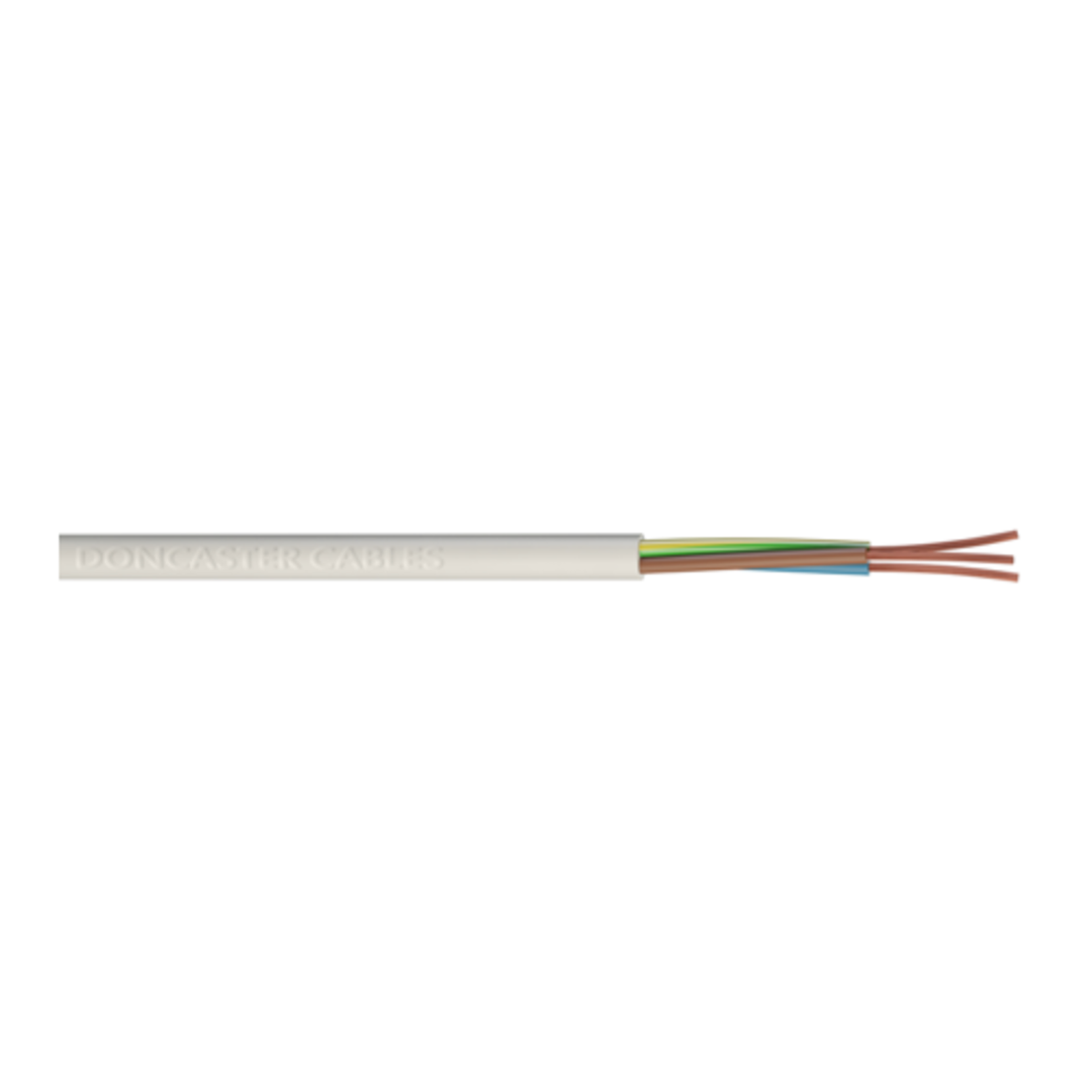 TieDex UK 3 Core Power Cable, White 2mm², 2.5 mm² 90 °C, 100 m Polyvinyl Chloride