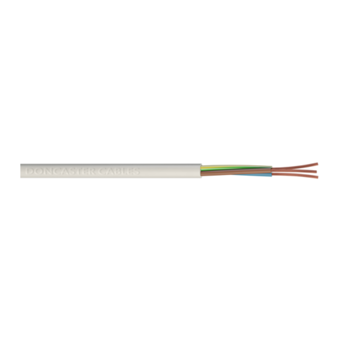 TieDex UK 2 Core Power Cable, White 70 °C, 100 m Polyvinyl Chloride