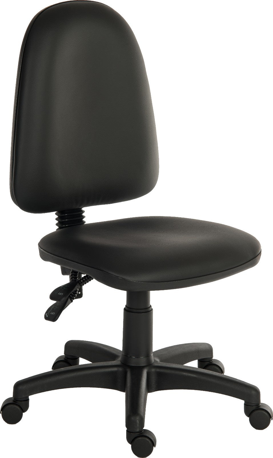 TieDex UK Black Polyurethane Operator Chair, 120 kg Weight Capacity