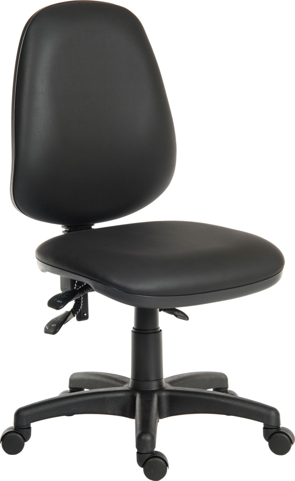 TieDex UK Black Polyurethane Operator Chair, 120 kg Weight Capacity