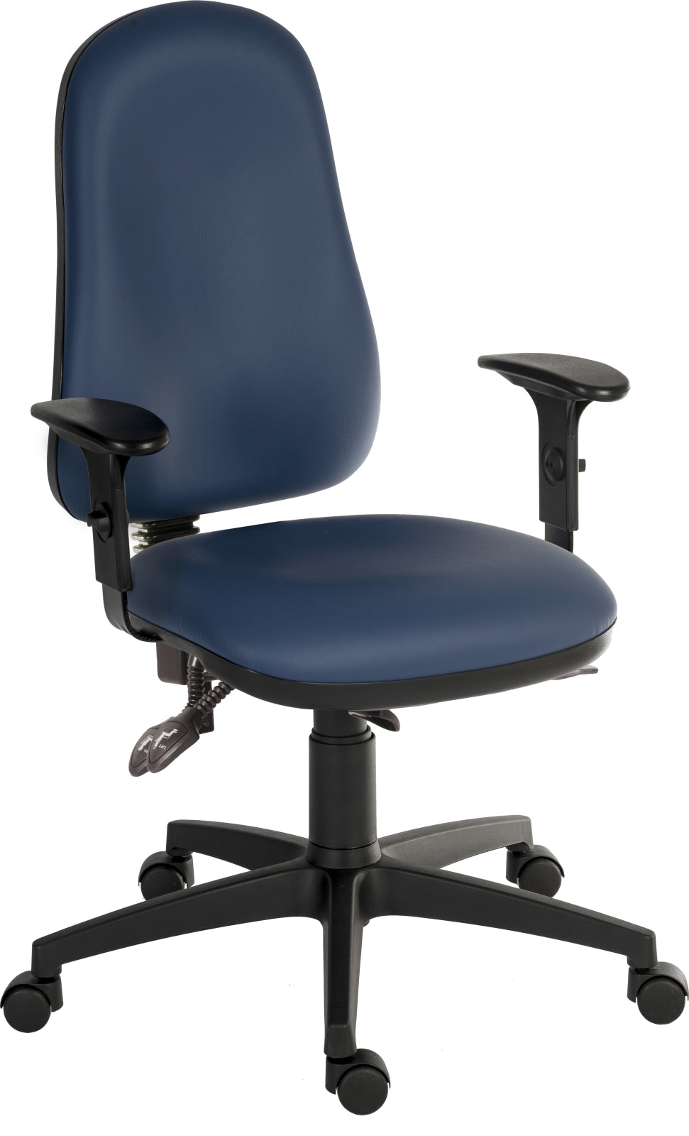 TieDex UK Blue Polyurethane Operator Chair, 150 kg Weight Capacity