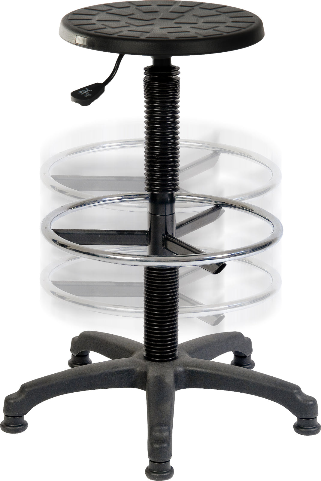 TieDex UK Black Polyurethane Stool, 100 kg Weight Capacity