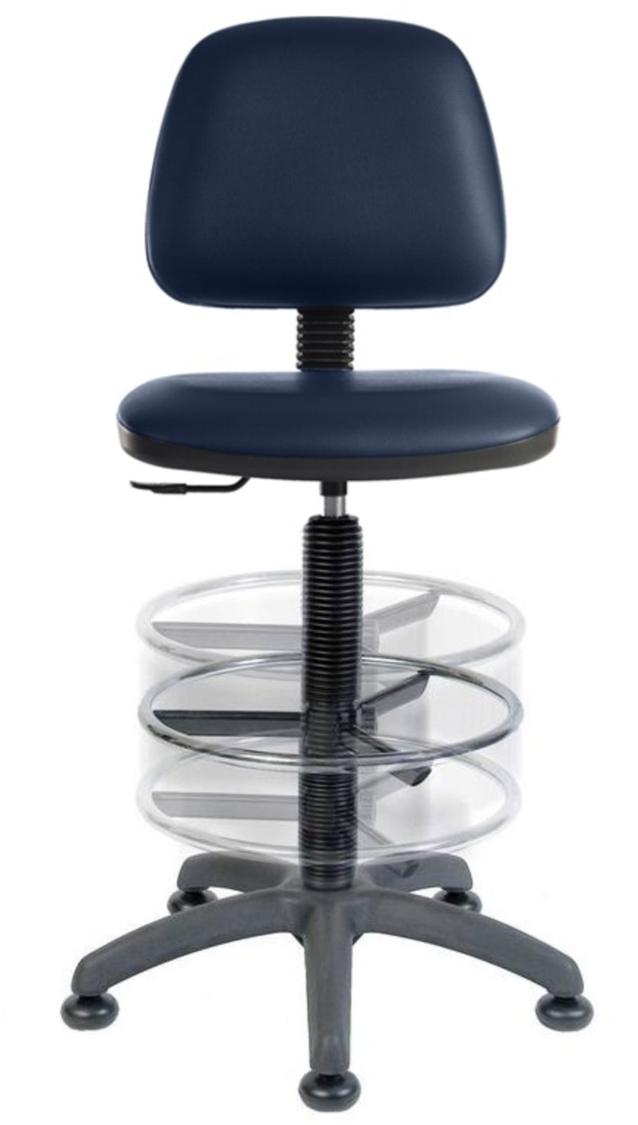 TieDex UK Blue Polyurethane Drafting Chair, 90 kg Weight Capacity