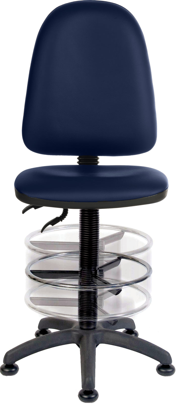 TieDex UK Blue Polyurethane Drafting Chair, 100 kg Weight Capacity