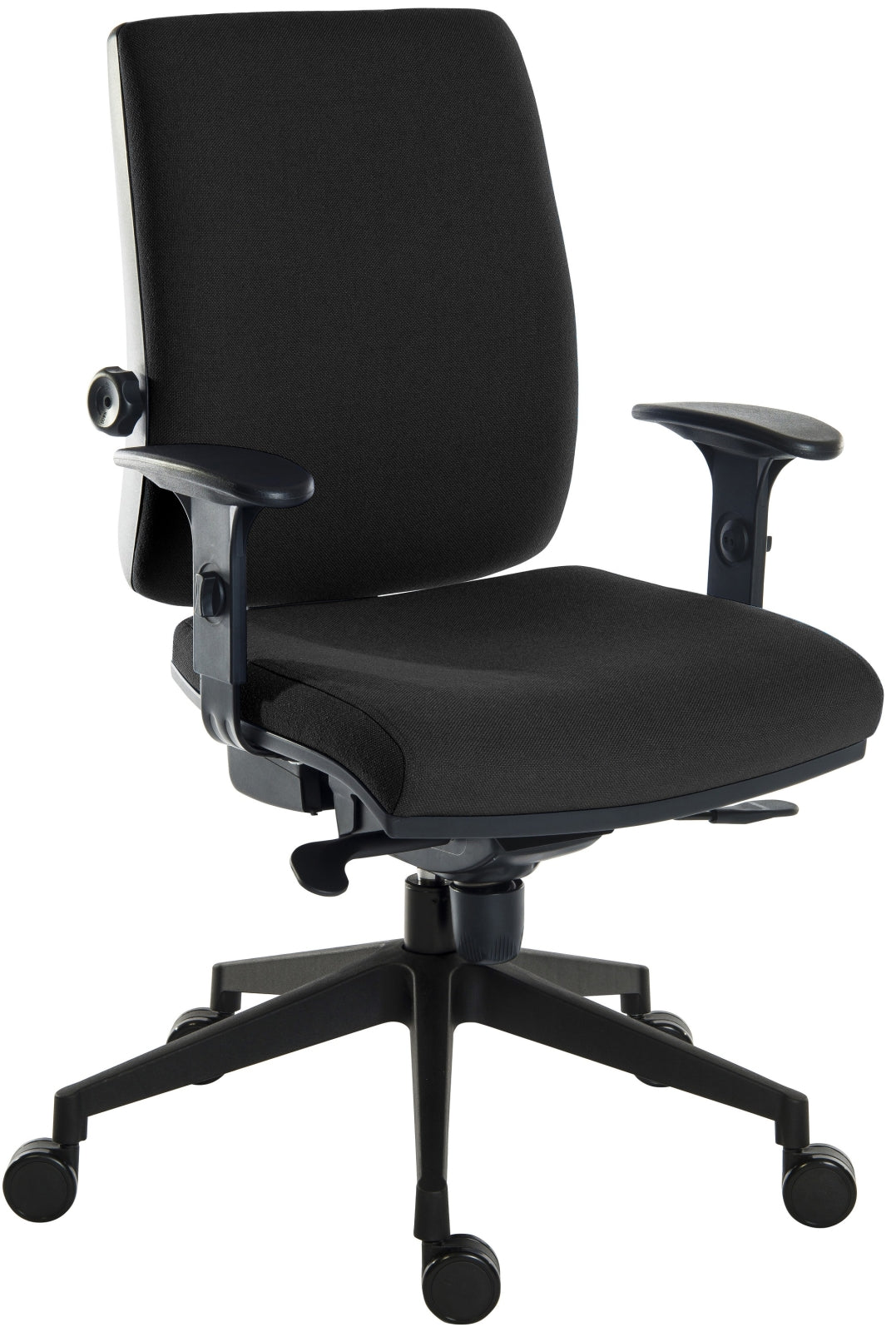 TieDex UK Black Fabric Operator Chair, 150 kg Weight Capacity