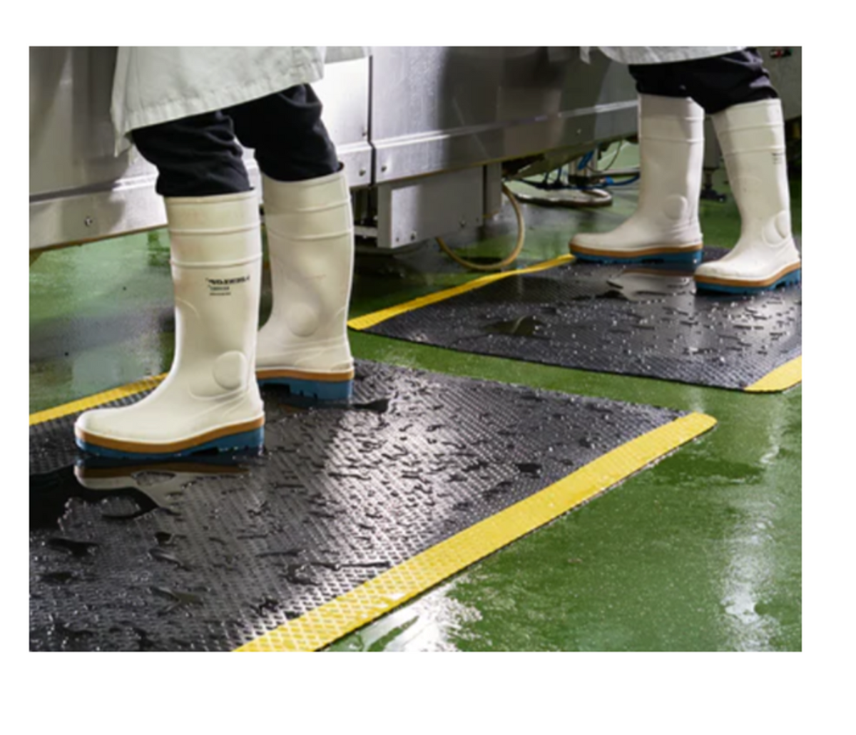 TieDex UK Mat Foam Anti-Fatigue Mat 850mm x 1.5 m x 11.5 mm, Black, Yellow