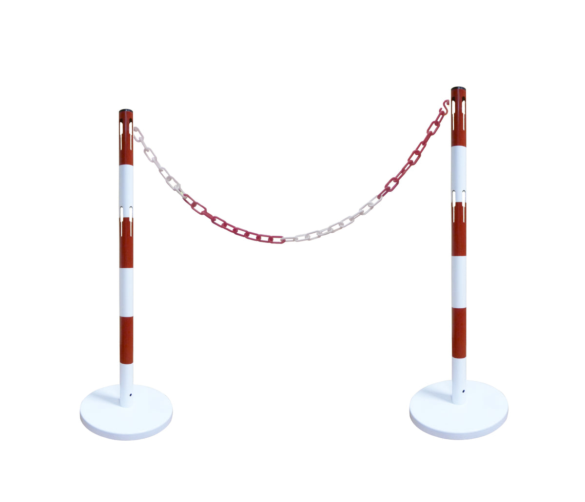 TieDex UK White, Red Post, Steel, 2 m