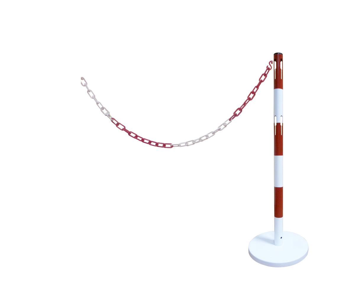 TieDex UK White, Red Post, Steel, 2 m