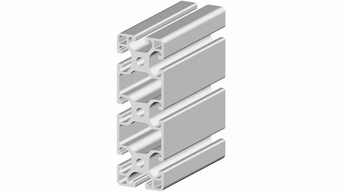 TieDex UK Silver Aluminium Strut Profile 120 x 40 mm 8 mm Groove, 3 m Length