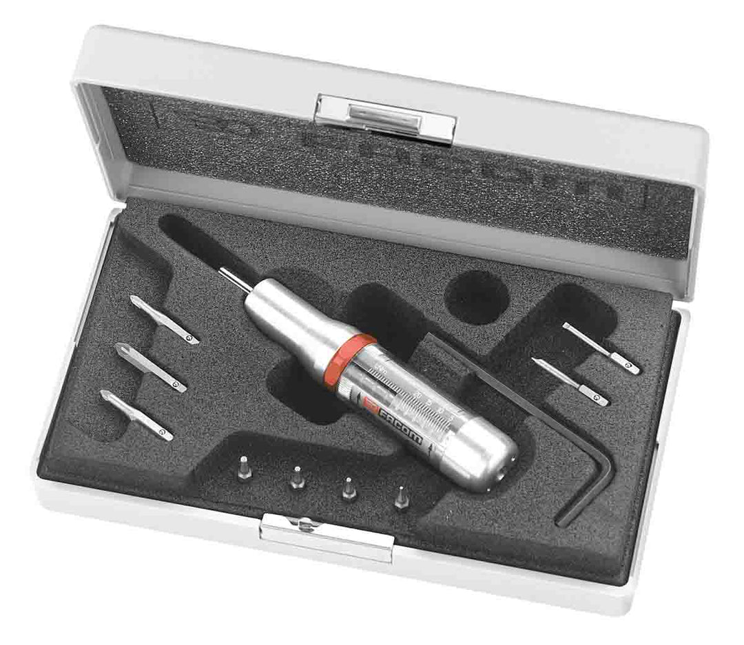Facom Torque Screwdriver Set Torque Screwdriver, 4-20cN.m, 1.8 mm;2.5 mm;PH 9;1.3;1.5;2;PZ 0;1;2 Drive