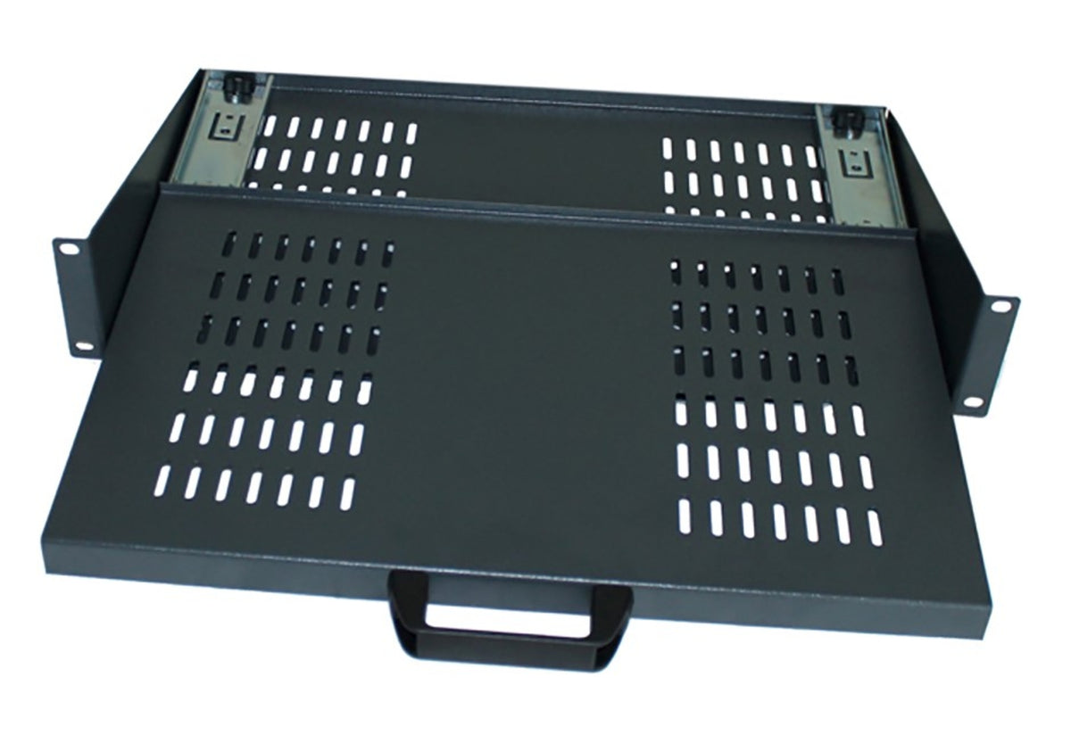 TieDex UK Black Tray, 2 U, 10kg Load, 482.4mm x 280 mm x 280 mm