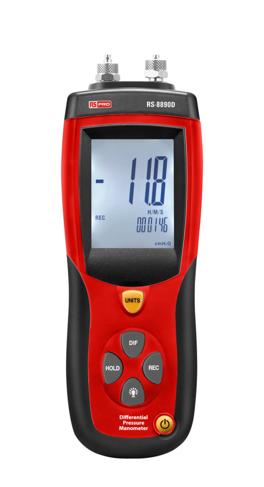 TieDex UK RS-8890D Differential Manometer With 2 Pressure Port/s, Max Pressure Measurement 2 bar