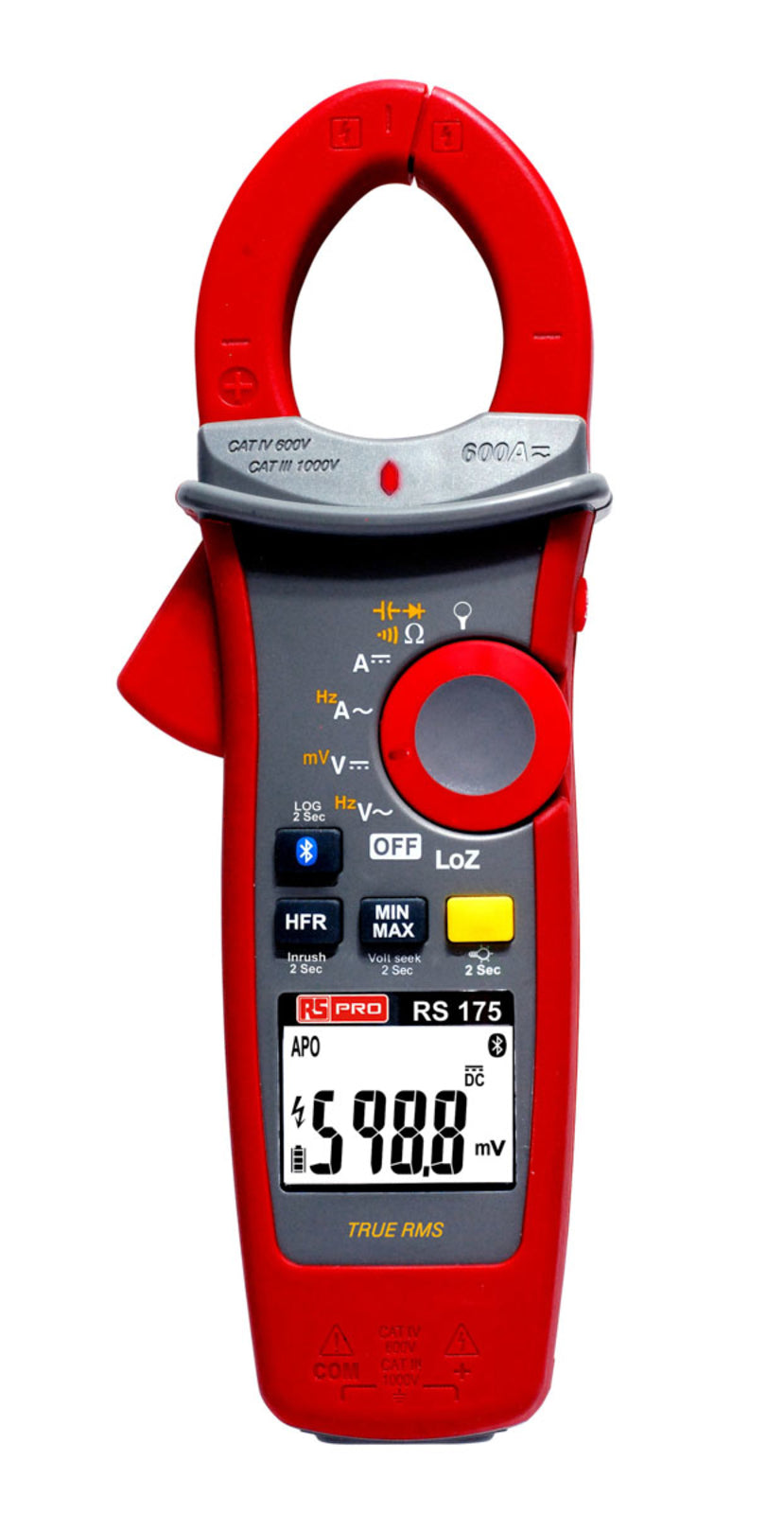 TieDex UK 175 Clamp Meter, 600 A 600 A 1000 V dc 1000 V ac CAT IV 600 V, CAT III 1000 V Non-Contact Voltage Detector, RSCAL