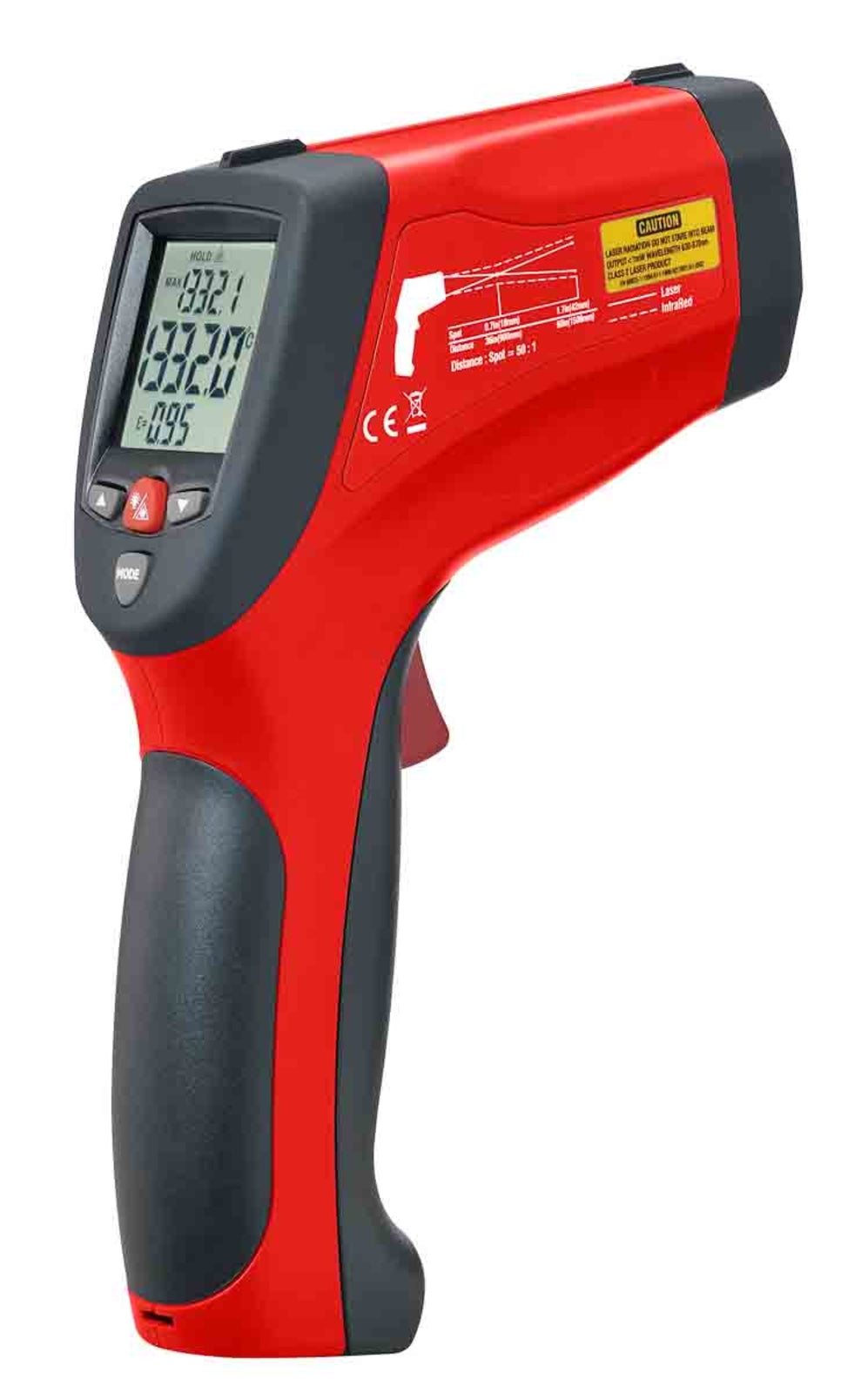 TieDex UK RS-8868 Infrared Thermometer, -50 °C Min, 1200 °C Max, ±1°C Accuracy, Fahrenheit, °C, F Measurements
