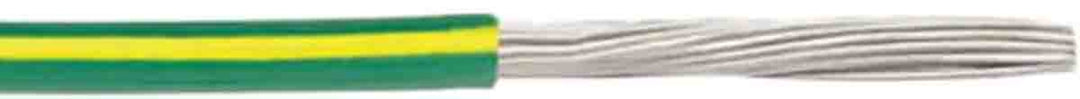 TieDex UK Green, Yellow 2.1 mm² Hook Up Wire, 14 AWG, 41/0.25 mm, 0.25 mm core strands, 305 m, Polyvinyl Chloride