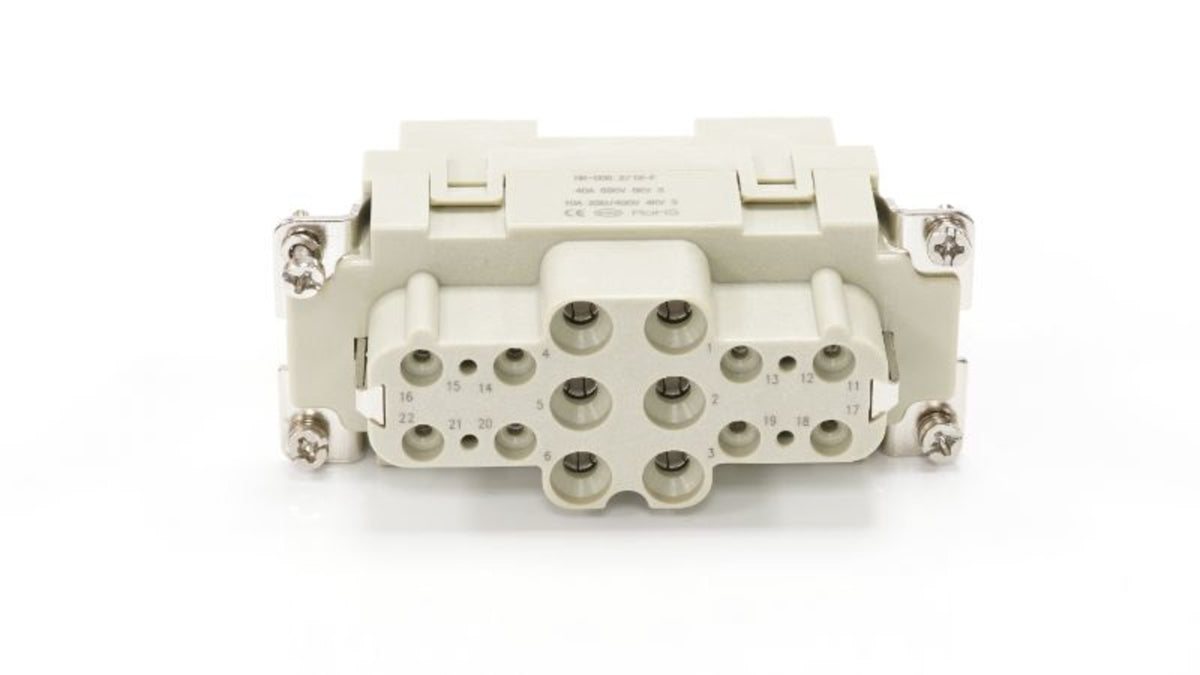 TieDex UK Heavy Duty Power Connector Insert, 16A, 40 A Female, 6 Contacts