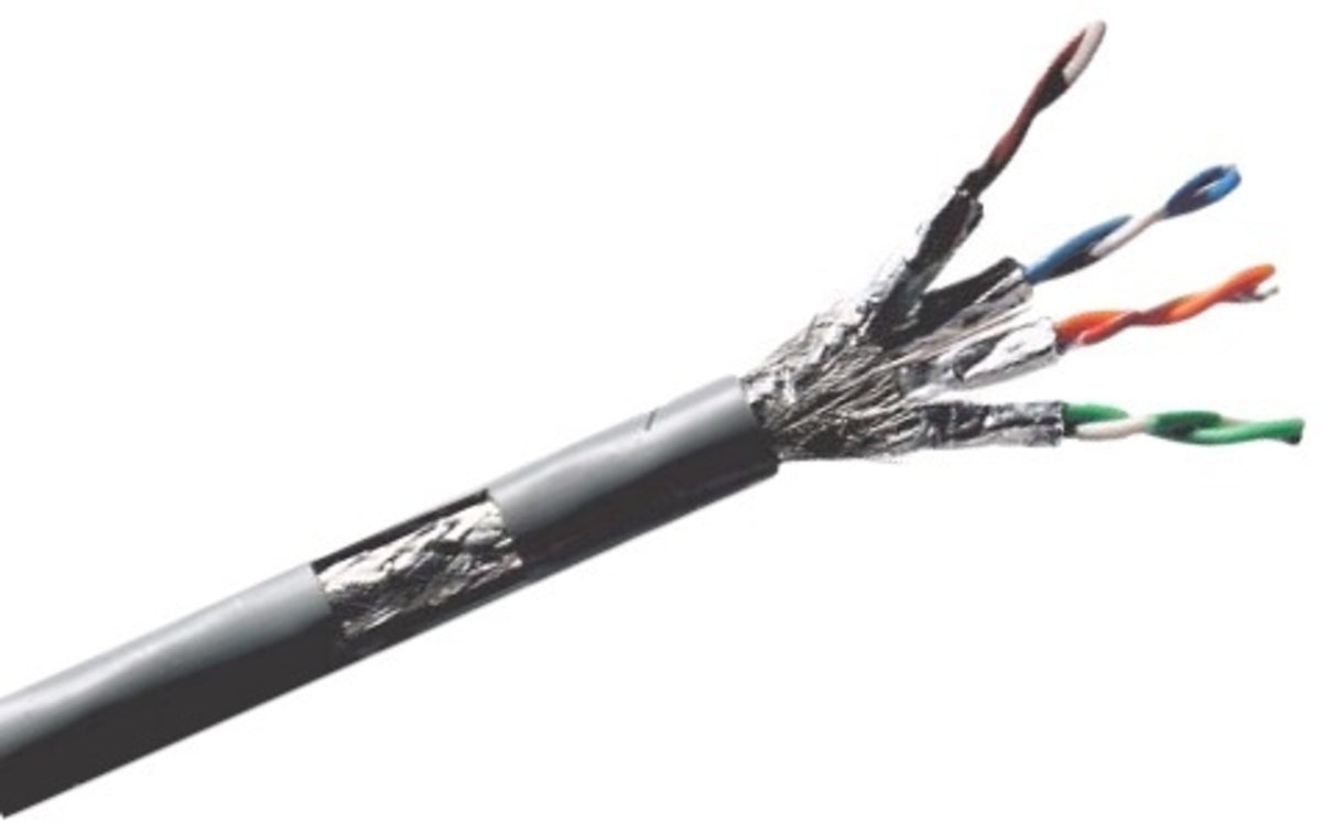 TieDex UK Cat7a Ethernet Cable, 500 m, Grey, Shielded Low Smoke Zero Halogen
