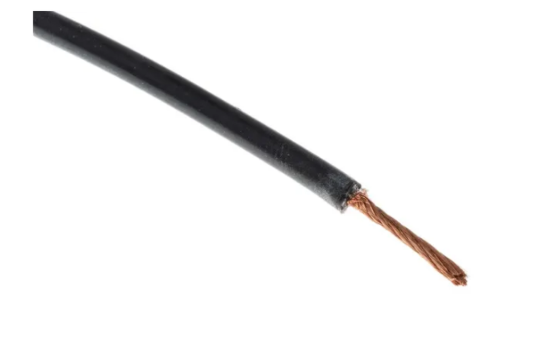 TieDex UK Black Hook Up Wire, 17 AWG, 516/0.05 mm, 0.05 mm core strands, 100 m, Silicone Rubber