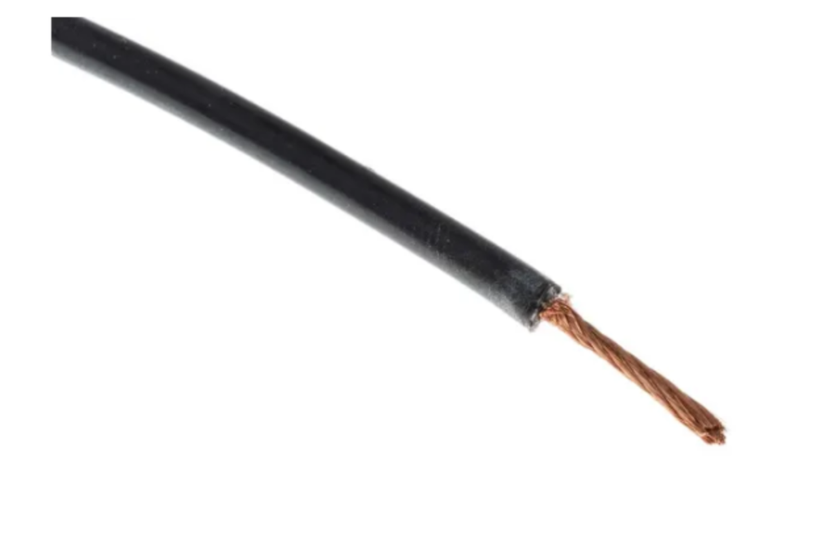 TieDex UK Black Hook Up Wire, 17 AWG, 516/0.05 mm, 0.05 mm core strands, 100 m, Silicone Rubber
