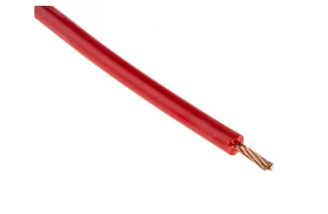 TieDex UK Red Hook Up Wire, 17 AWG, 516 x 0.05 mm, 50 μm core strands, 100 m, Silicone Rubber