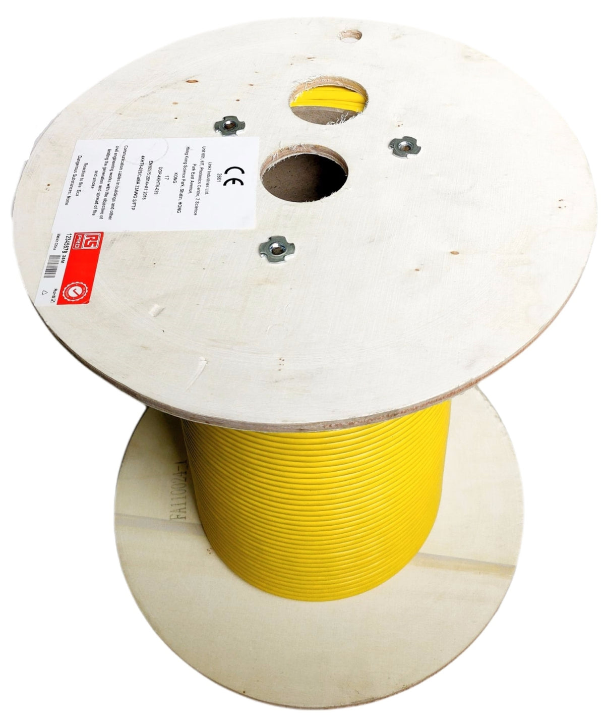 TieDex UK Cat7a Ethernet Cable Solid Solid, 100 m, Yellow, Shielded Low Smoke Zero Halogen