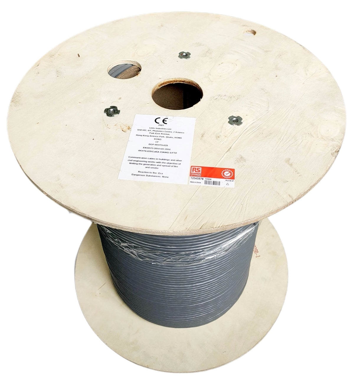 TieDex UK Cat7 Ethernet Cable, 100 m, Grey Unterminated Unterminated, S/FTP Low Smoke Zero Halogen