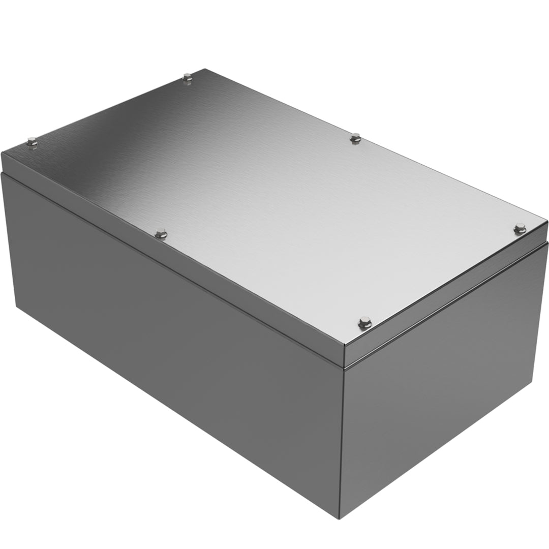 TieDex UK Grey Natural Lid 304 Stainless Steel General Purpose Enclosure, IP66, IK09, IK08, 300 mm x 200 mm x 500 mm