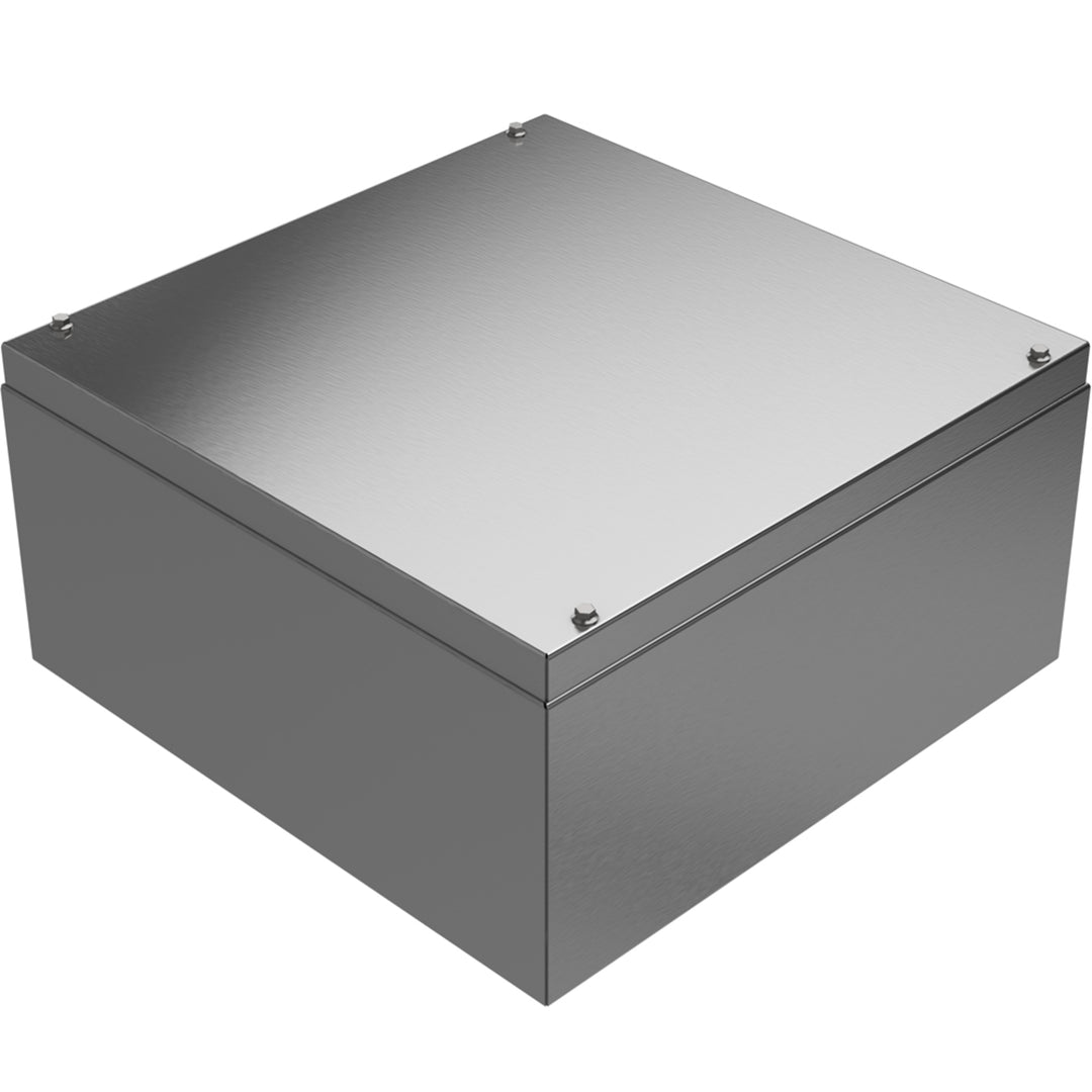 TieDex UK Grey Natural Lid 304 Stainless Steel General Purpose Enclosure, IP66, IK09, IK08, 400 mm x 200 mm x 400 mm
