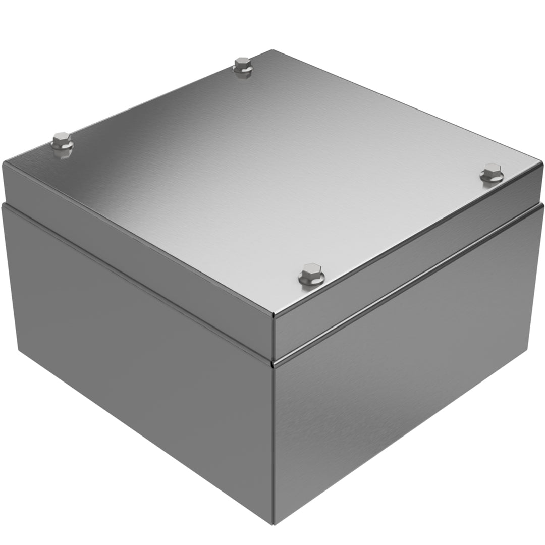TieDex UK Grey Natural Lid 304 Stainless Steel General Purpose Enclosure, IP66, IK08, IK09, 200 mm x 120 mm x 200 mm