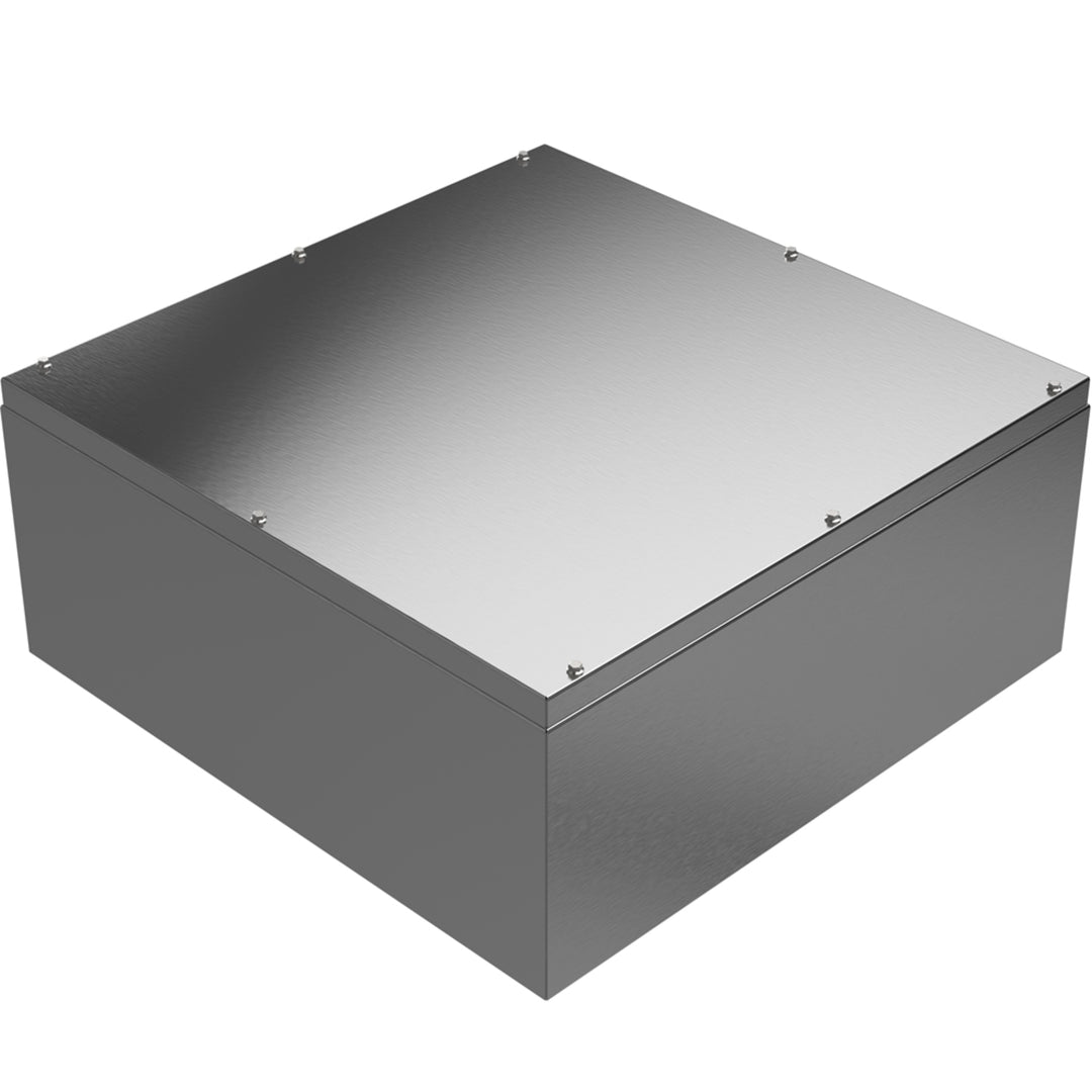 TieDex UK Grey Natural Lid 304 Stainless Steel General Purpose Enclosure, IP66, IK09, IK08, 600 mm x 260 mm x 600 mm