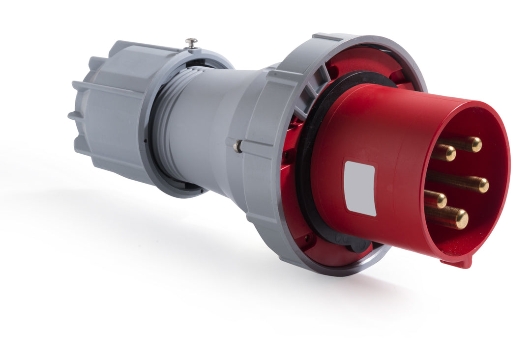 TieDex UK IP67 Red Cable Mount Straight Industrial Power Connector, 125A, 380V, 415 V
