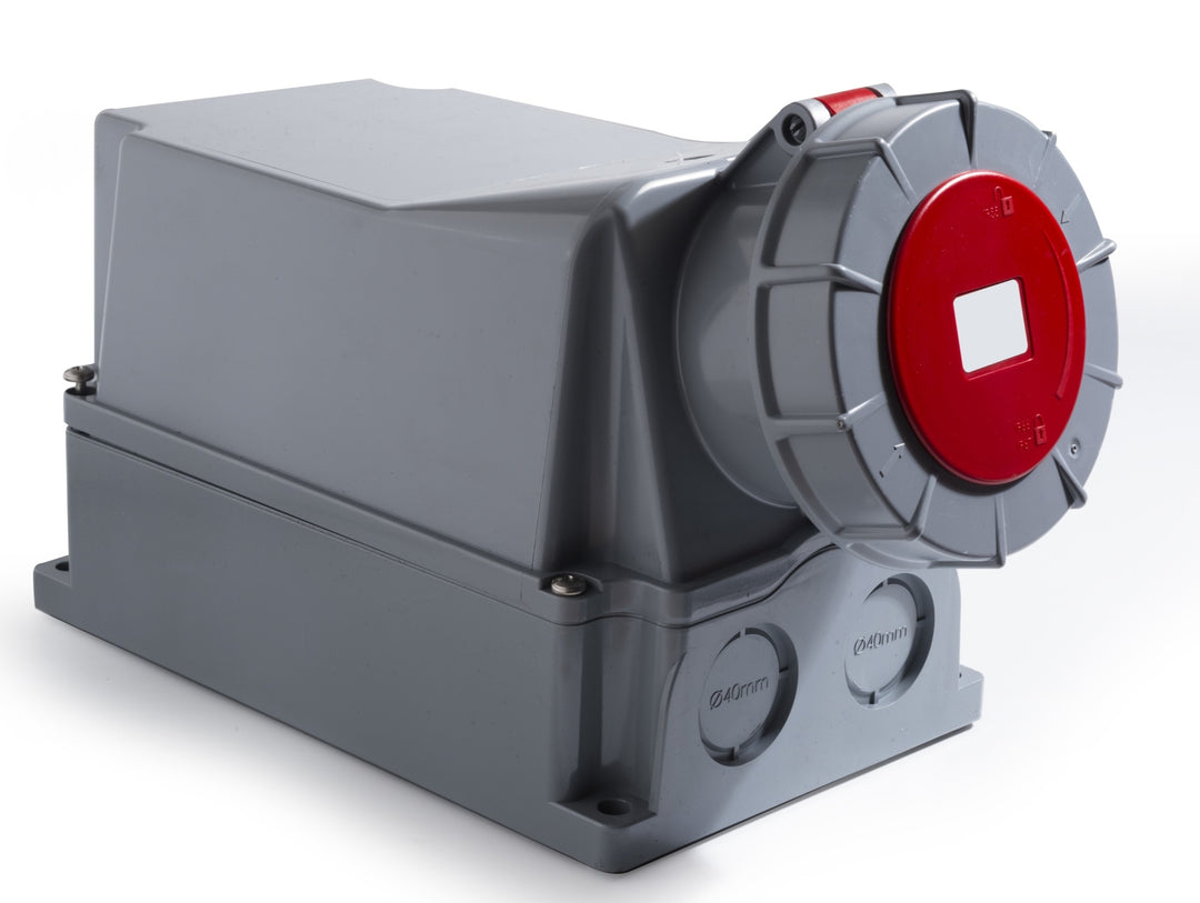 TieDex UK, Rated At 125A, 415V IP67 Red, Wall Mount Industrial Power Connector, 3P+T
