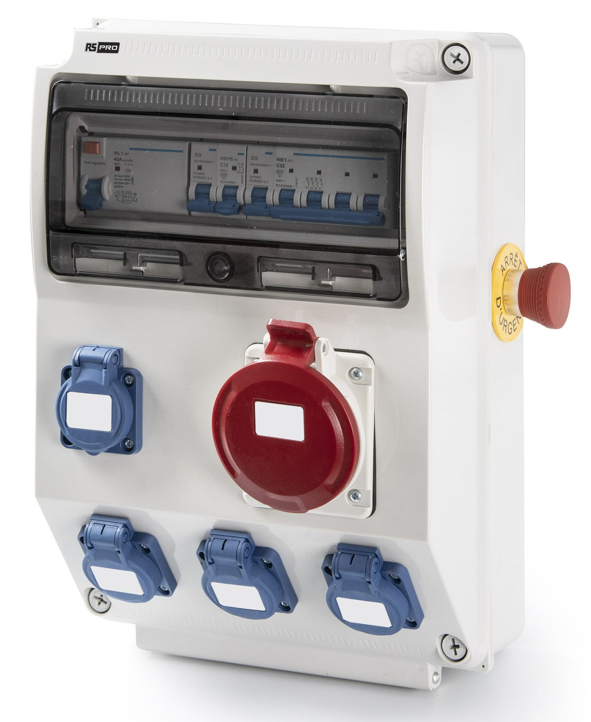 TieDex UK, Rated At 40A, 400V IP44 White, Panel Mount Industrial Power Connector, 2P+PE