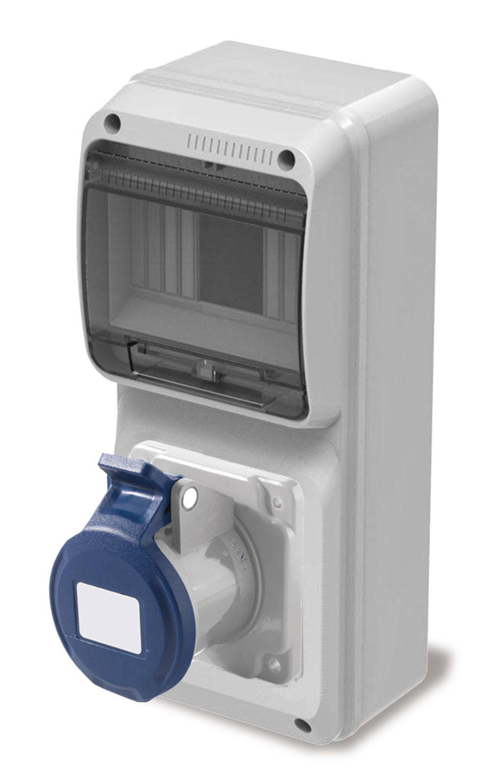 TieDex UK IP44 Grey Wall Mount 2P+E Straight Industrial Power Connector, 32A, 230V