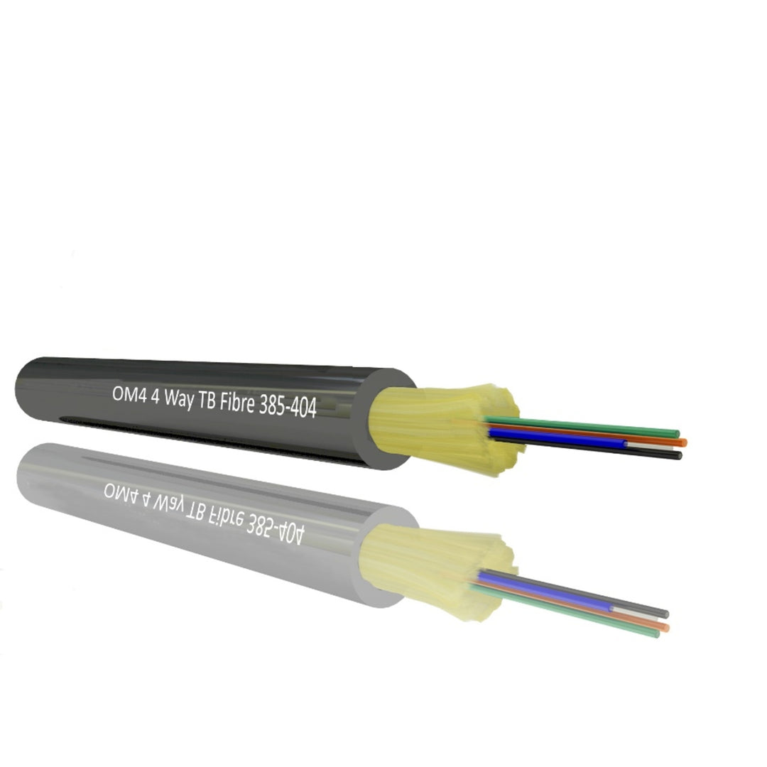 TieDex UK OM4 OM4 Multimode Fibre Optic Cable, 5.2 mm Low Smoke Zero Halogen, Black, 200 m