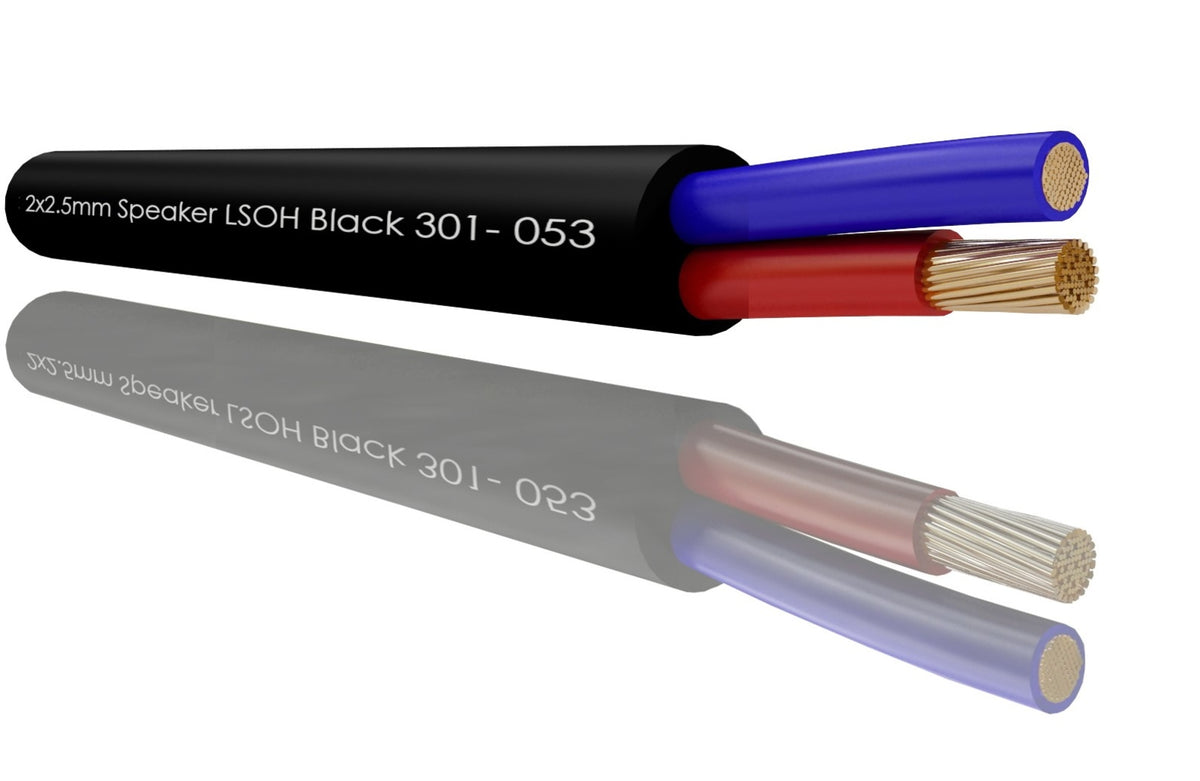 TieDex UK 2 Core, 2.5 mm² CSA, 9 mm OD, 100 m, Black